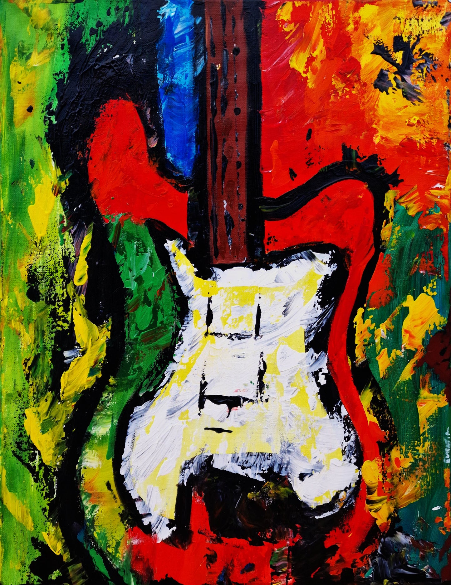 The Sound That Burns - Original Acrylic Painting (40x50 cm)