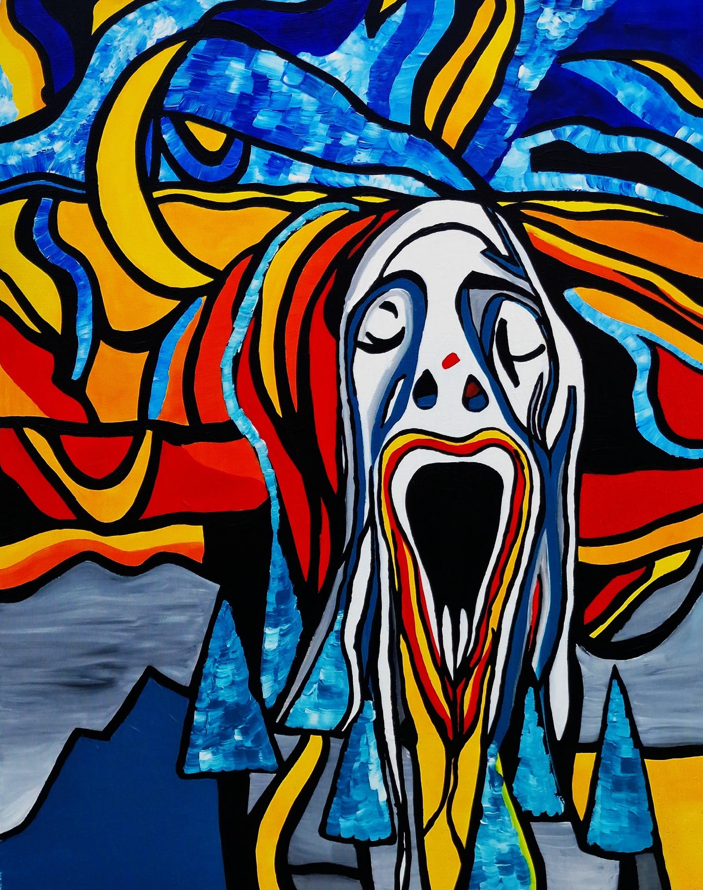 Silent Turmoil – Original Acrylic Painting (73x92 cm)