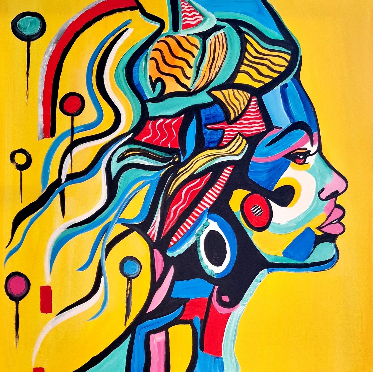 Crown of Echoes - Original Acrylic Painting (74x80 cm)