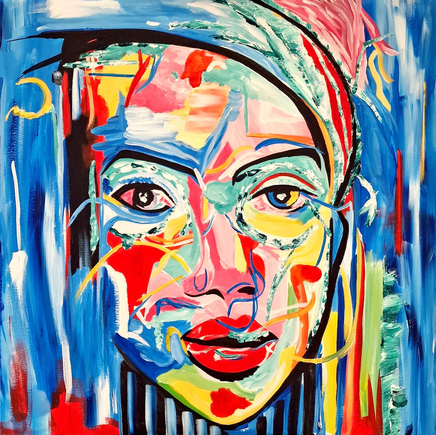 Vivid Reflections – Original Acrylic Painting (80x80 cm)