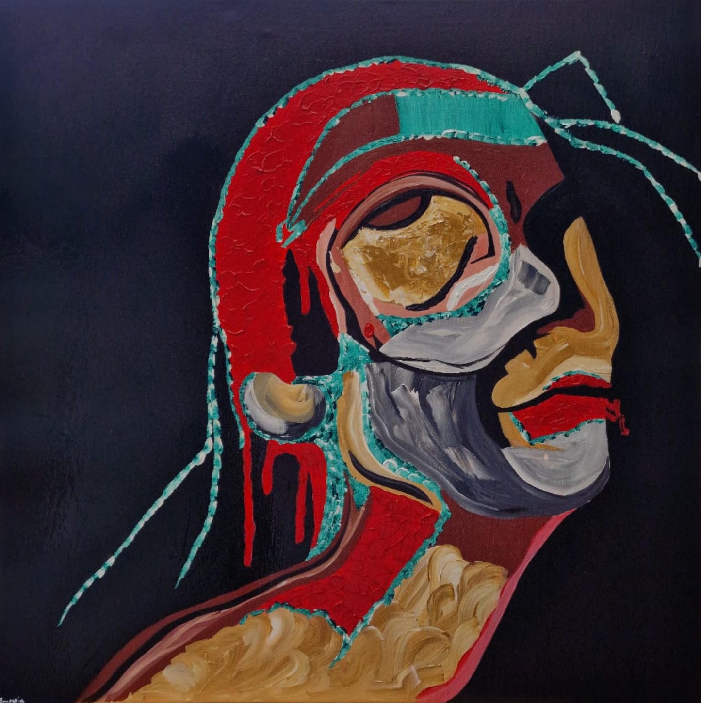 Whispers of Gold – Original Acrylic Painting (70x70 cm)