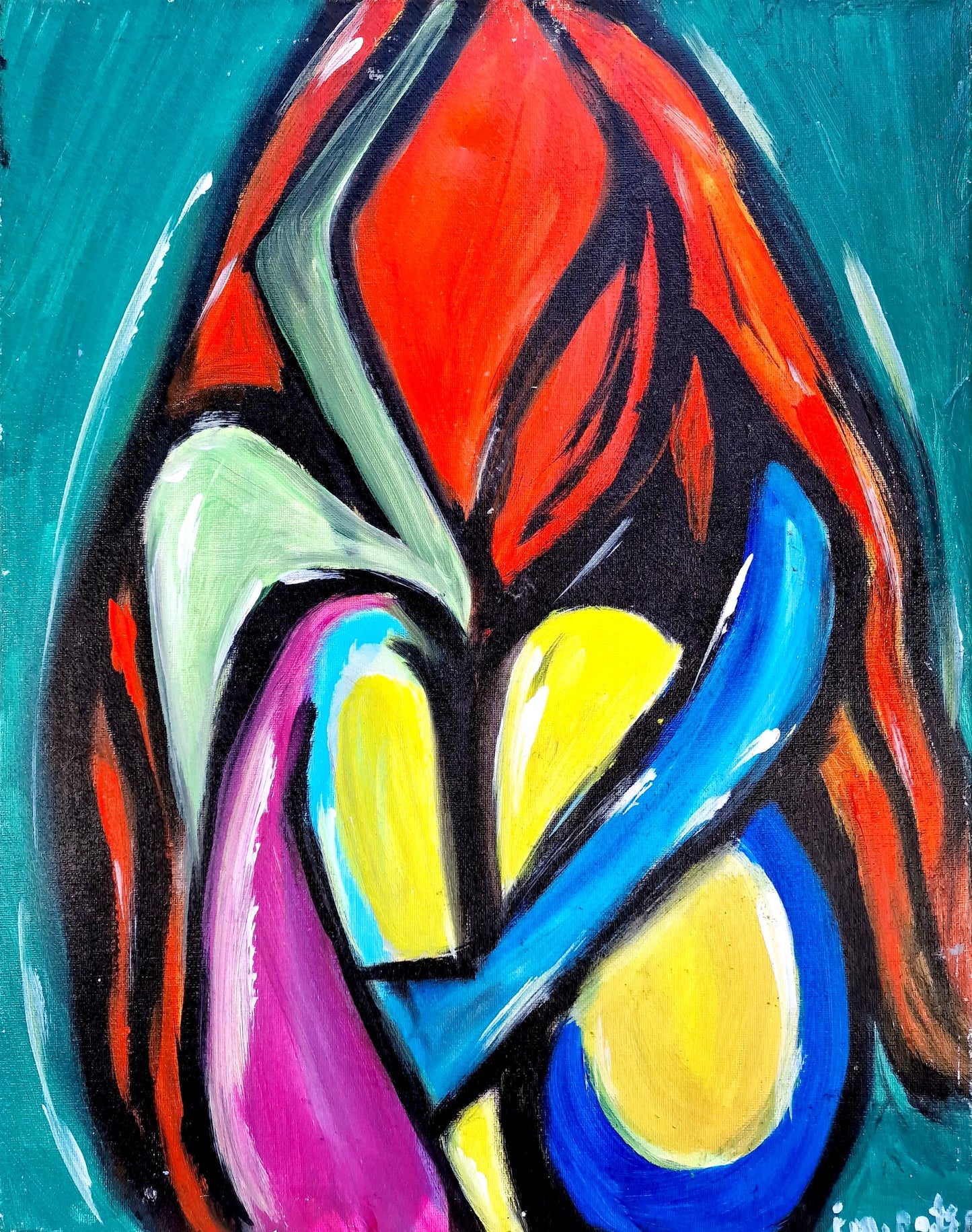 Holding the Sun - Original Acrylic Painting (40x50 cm)