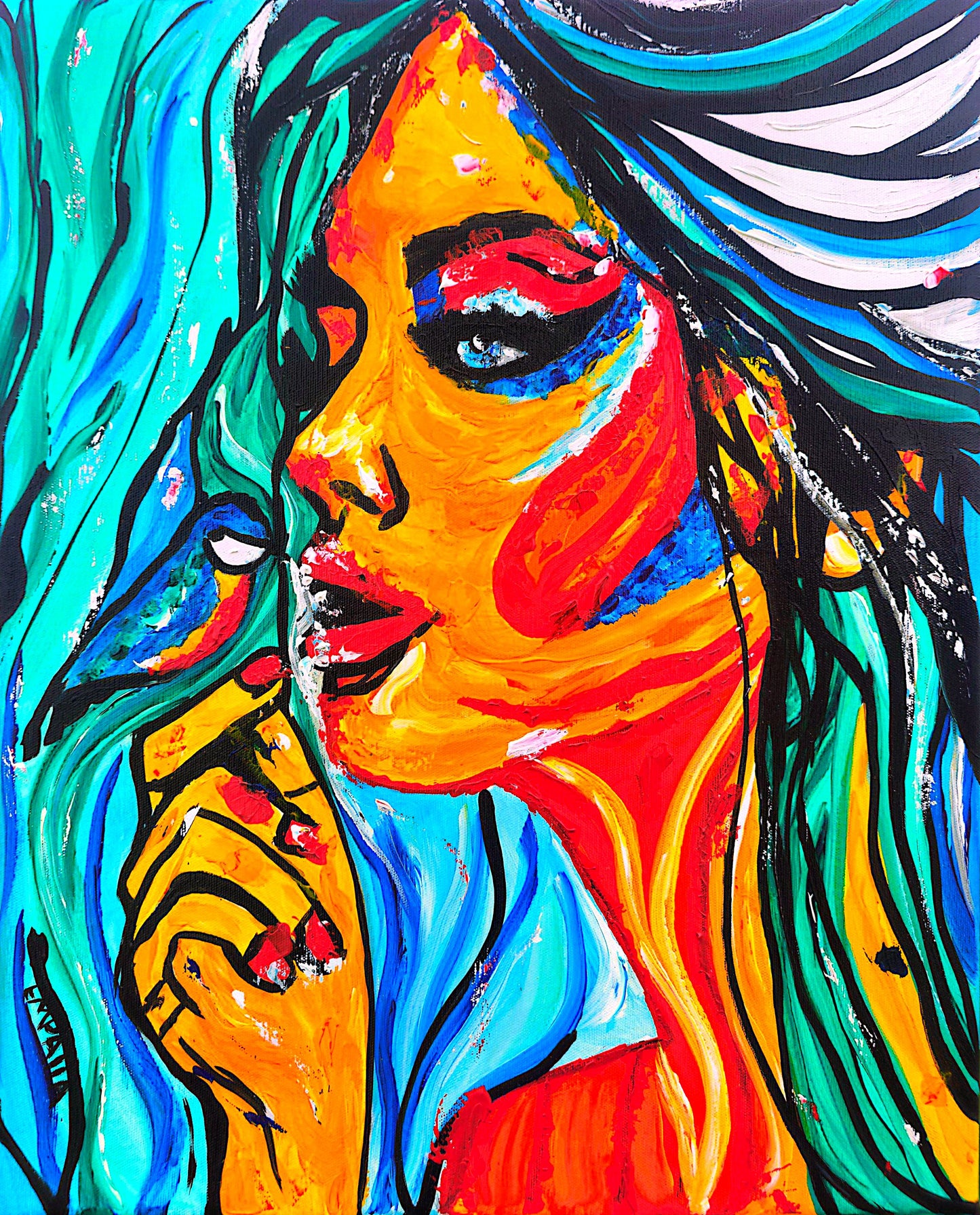 Awakening Gaze – Original Acrylic Painting (40 × 50 cm)