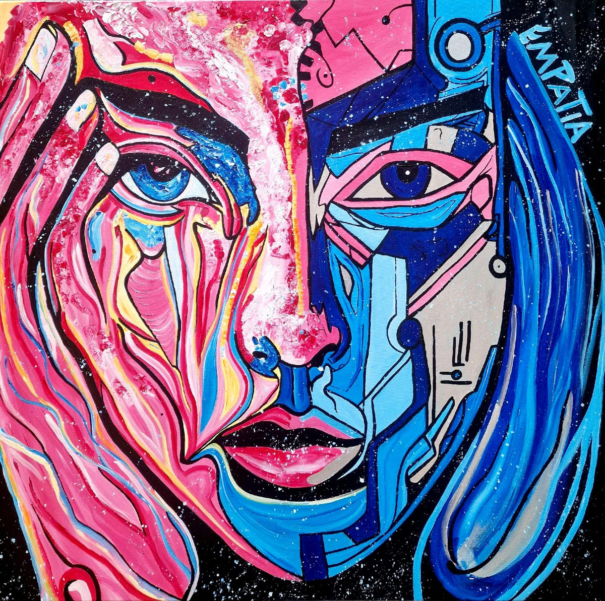 The Code of Awakening – Original Acrylic Painting (100 × 100 cm)