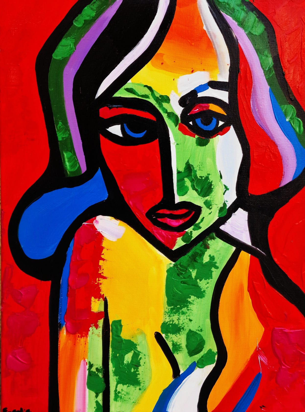 Essence of Emotion - Original Acrylic Painting (40x40 cm)