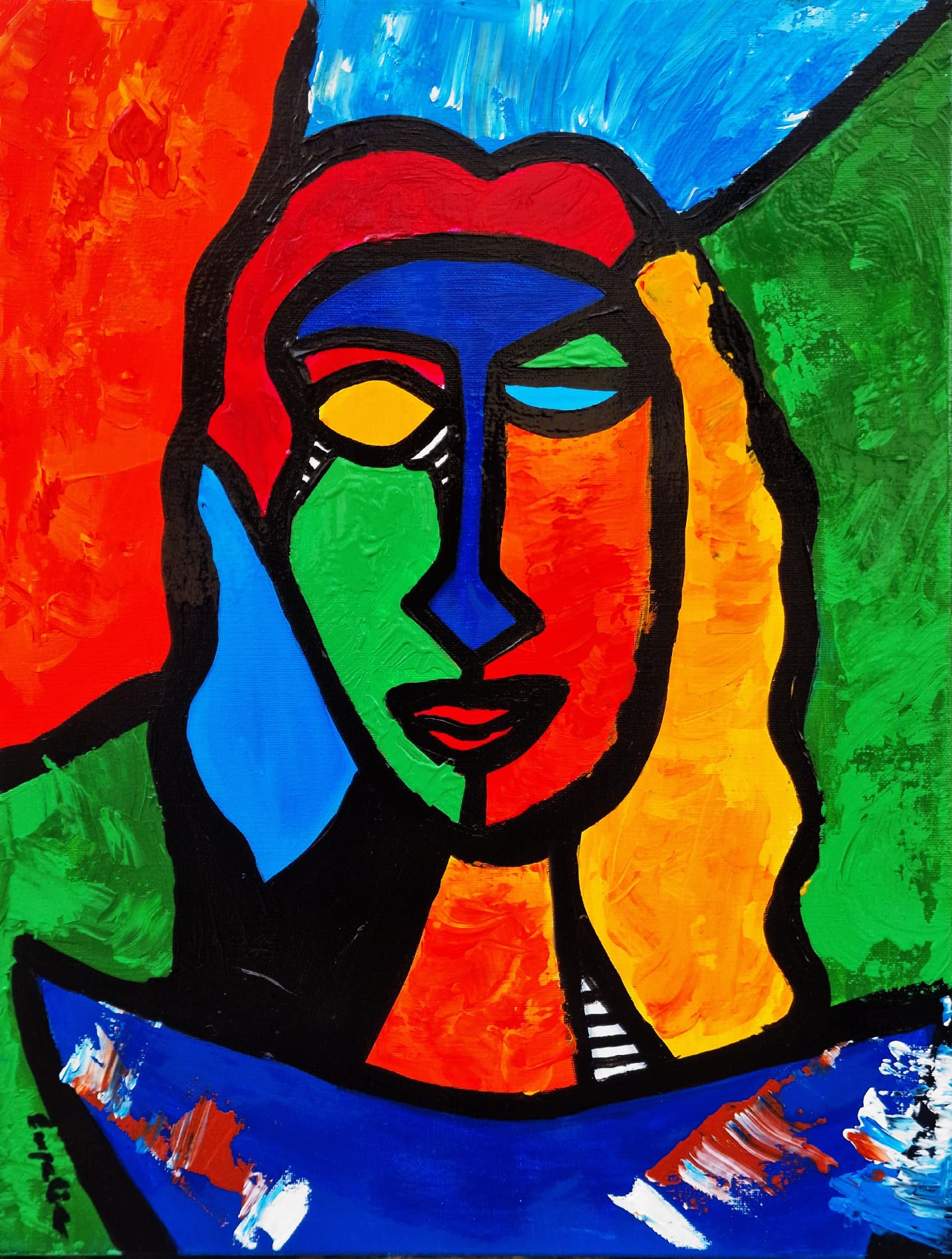 Reflections of the Soul - Original Acrylic Painting (40x50 cm)