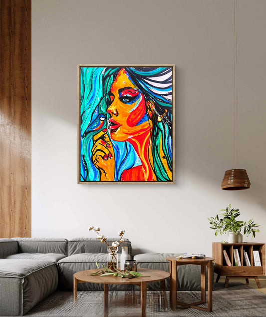 Awakening Gaze – Original Acrylic Painting (40 × 50 cm)