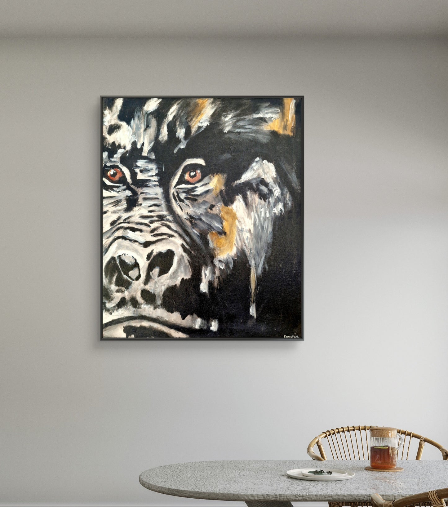 Guardian of Silent Strength – Original Acrylic Painting (50 × 60 cm)