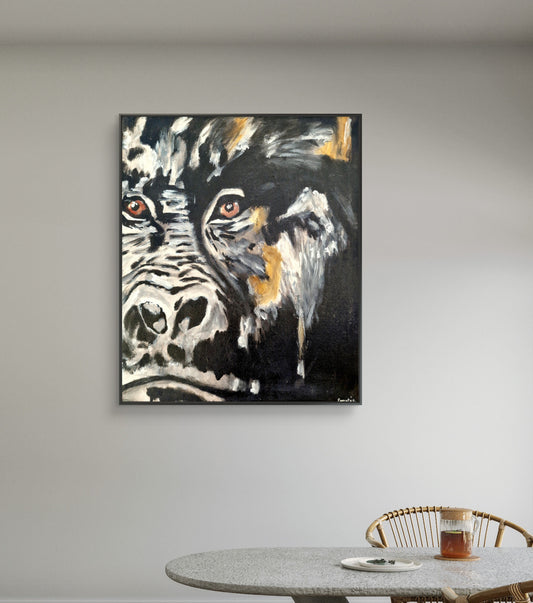 Guardian of Silent Strength – Original Acrylic Painting (50 × 60 cm)