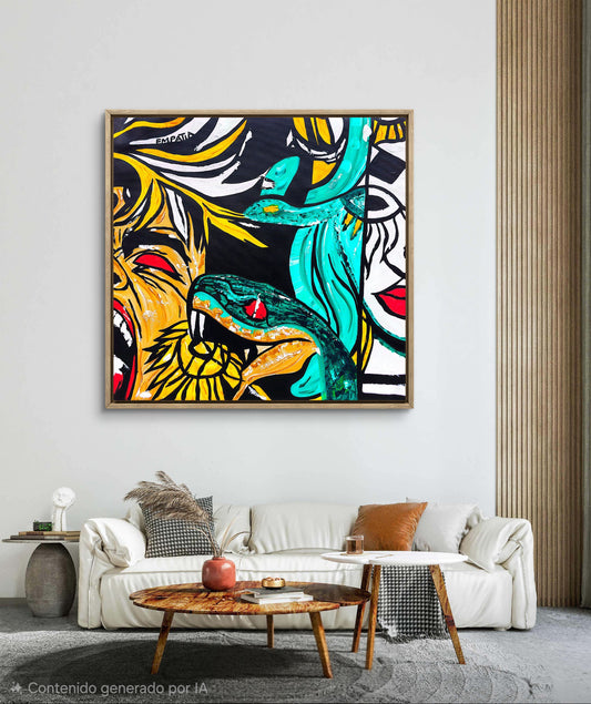 Serpent Within – Original Acrylic Painting (60 × 60 cm)