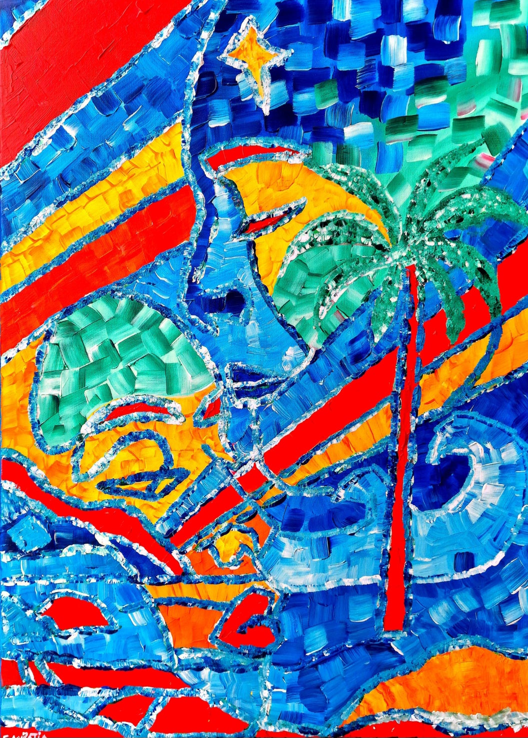 Tidal Echoes – Original Acrylic Painting (54×73 cm)