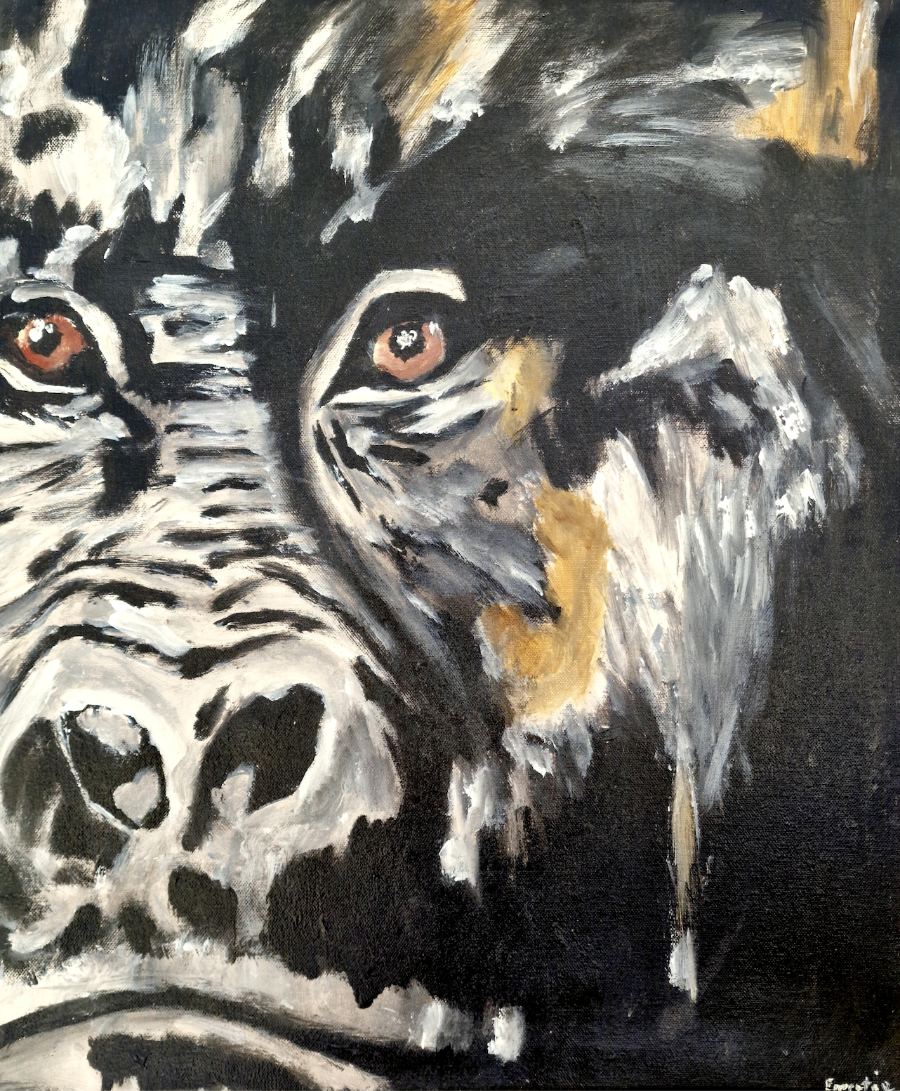 Guardian of Silent Strength – Original Acrylic Painting (50 × 60 cm)