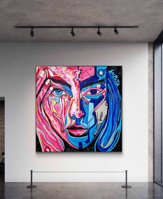 The Code of Awakening – Original Acrylic Painting (100 × 100 cm)