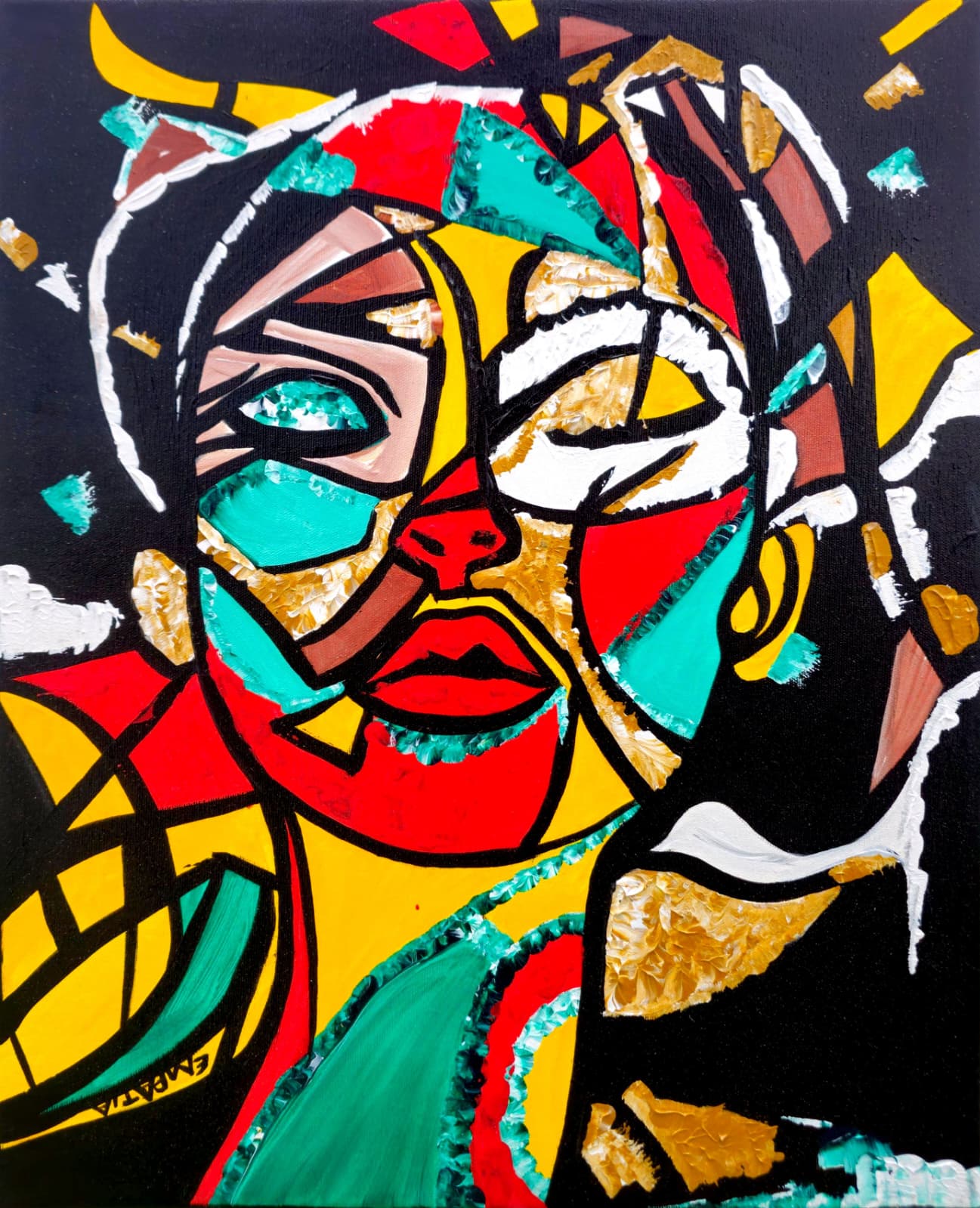 Shattered Identity – Original Acrylic Painting (40 × 50 cm)